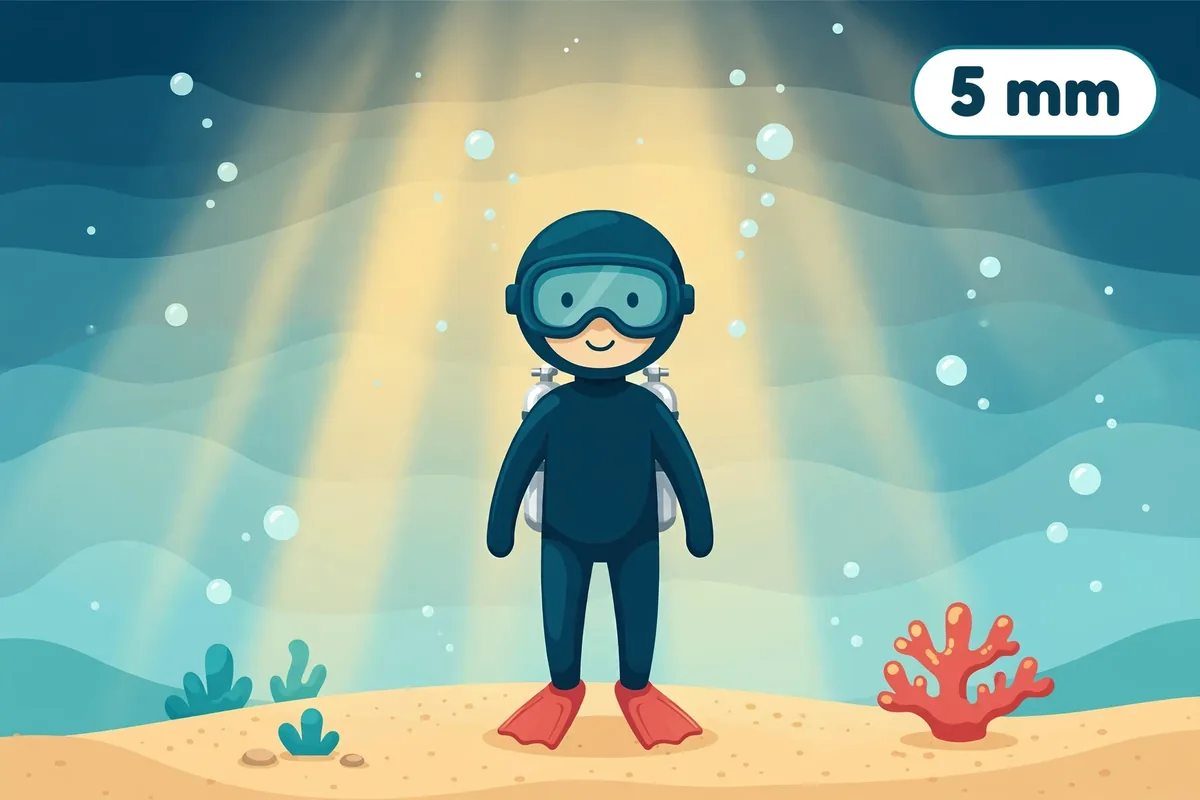 Diver in a 5 mm wetsuit
